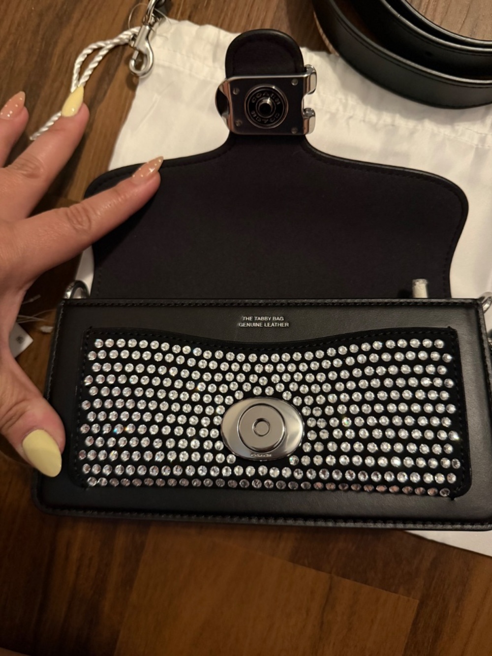 Coach Tabby Shoulder Bag 20 With Crystals in Black - Picture 4 of 9